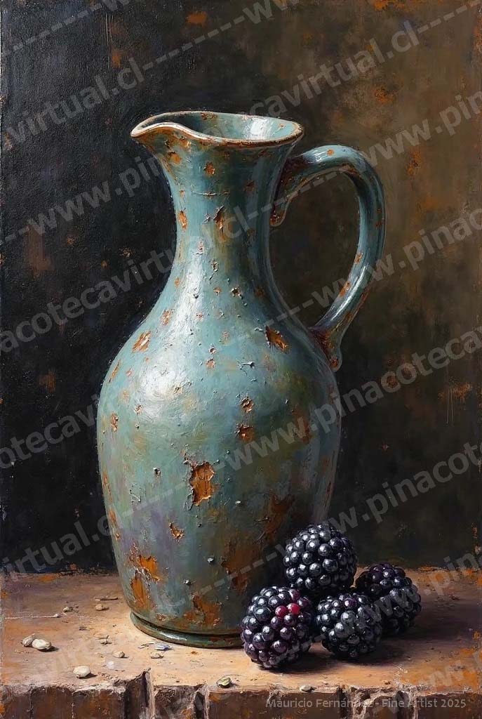 58.- Jarrón pintado con moras