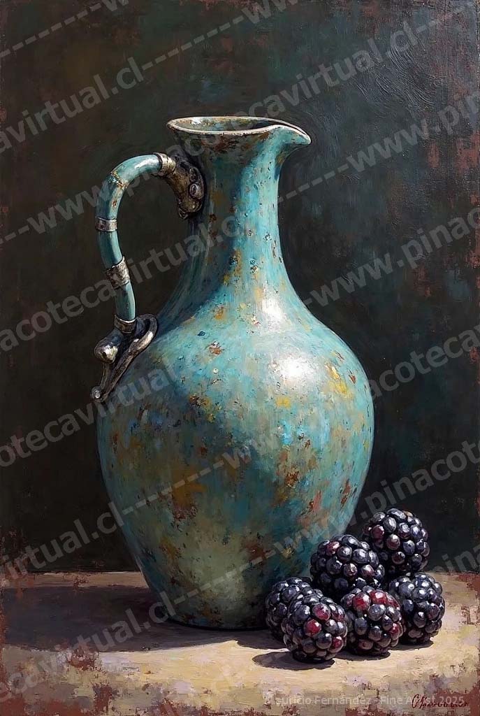 59.- Jarrón pintado con moras
