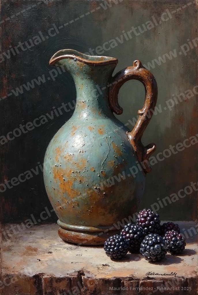 61.- Jarrón pintado con moras