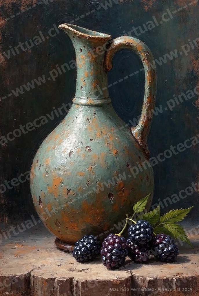 62.- Jarrón pintado con moras