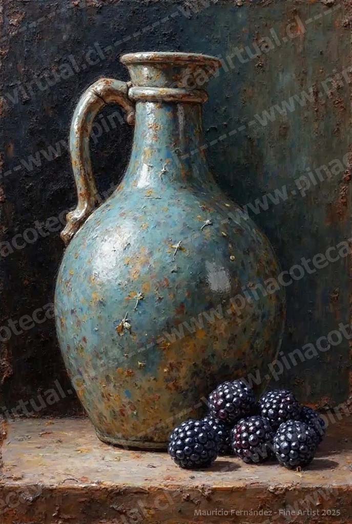 63.- Jarrón pintado con moras