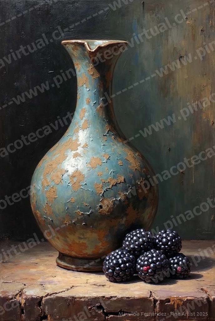 70.- Jarrón pintado con moras