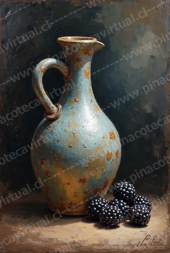 72.- Jarrón pintado con moras